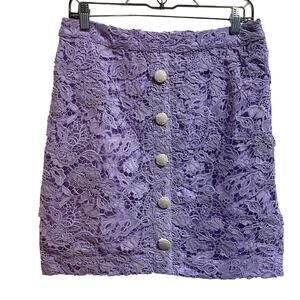 Boston Proper Womens Lace Purple Mini Skirt Sz 8